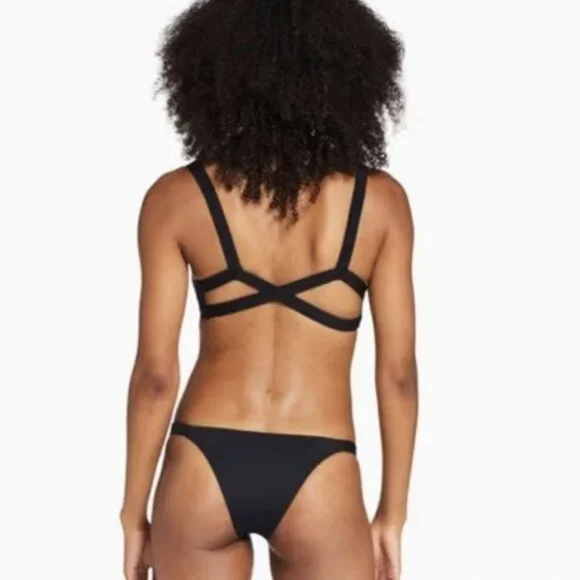 VITAMIN A Black Lennon Bralette & Zuri Bottom Bikini Set Sz M (8) - Picture 2 of 14